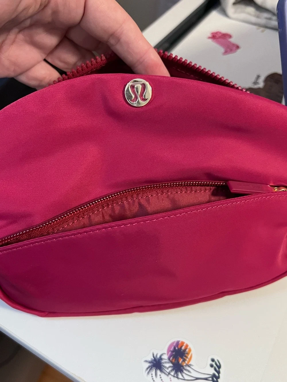 #602 Lululemon City Essentials Pouch 4L Berry Rumble Cosmetic Travel Organizer